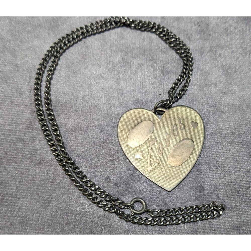 Vintage Engravable Heart Shaped Loves Gold Tone Pendant Necklace - Picture 12 of 12